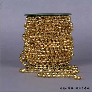 

1Meters 6MM Gold Or Silver Artificial Pearl Bead Chain Garland Spool Rope Wedding Party Christmas Tree Home Hanging Decoration