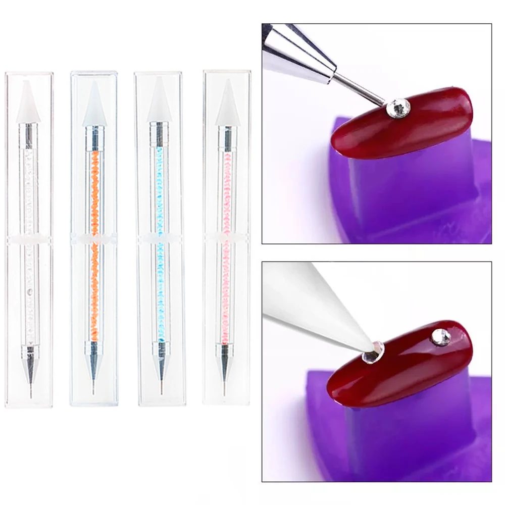 

1pc Double-ended Nail Rhinestone Picker Wax Pen Fashion Crystal Beads Handle DIY Nail Art Dotting Pen Nail Art Manicure Tool