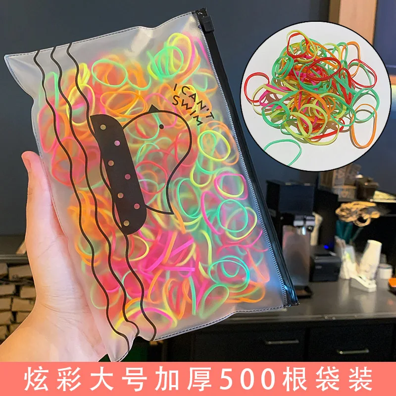 500 шт./лот, корейские резинки для волос для маленьких девочек, 2 см, маленькая головная повязка, набор для волос, Детские аксессуары для волос, держатель для конского хвоста - Цвет: 6