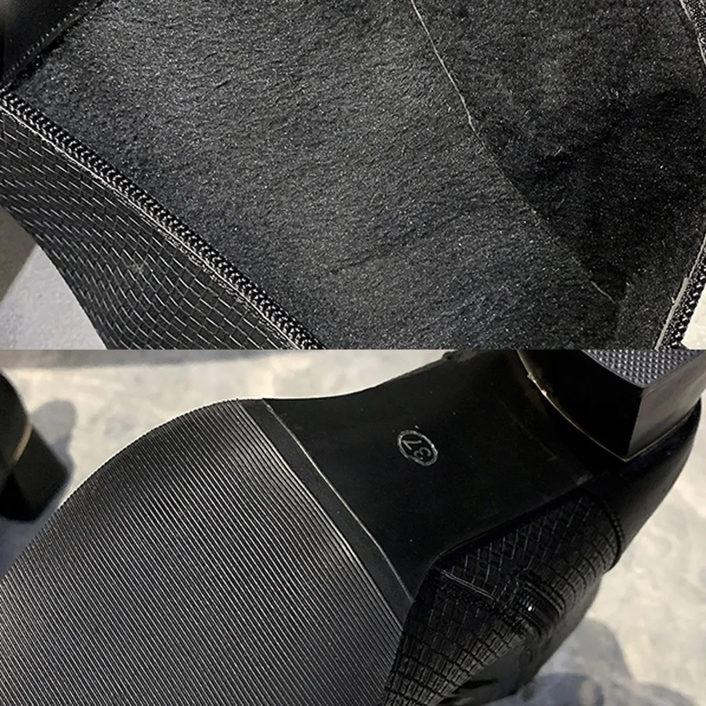 High-heeled Pu Leather Women Winter Boots Thick Wool Warm Women Martin Boots High-quality Female Snow Boots Plus Size 35-40#3