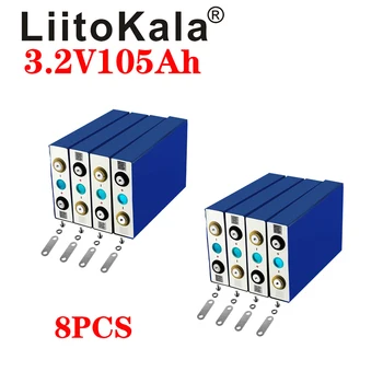 شراء8pcs LiitoKala High Capacity Deep Cycle Lifepo4 3.2V 105Ah Battery For 12v 24v 48V Lithium Ion Battery Rechargeable Battery Pack