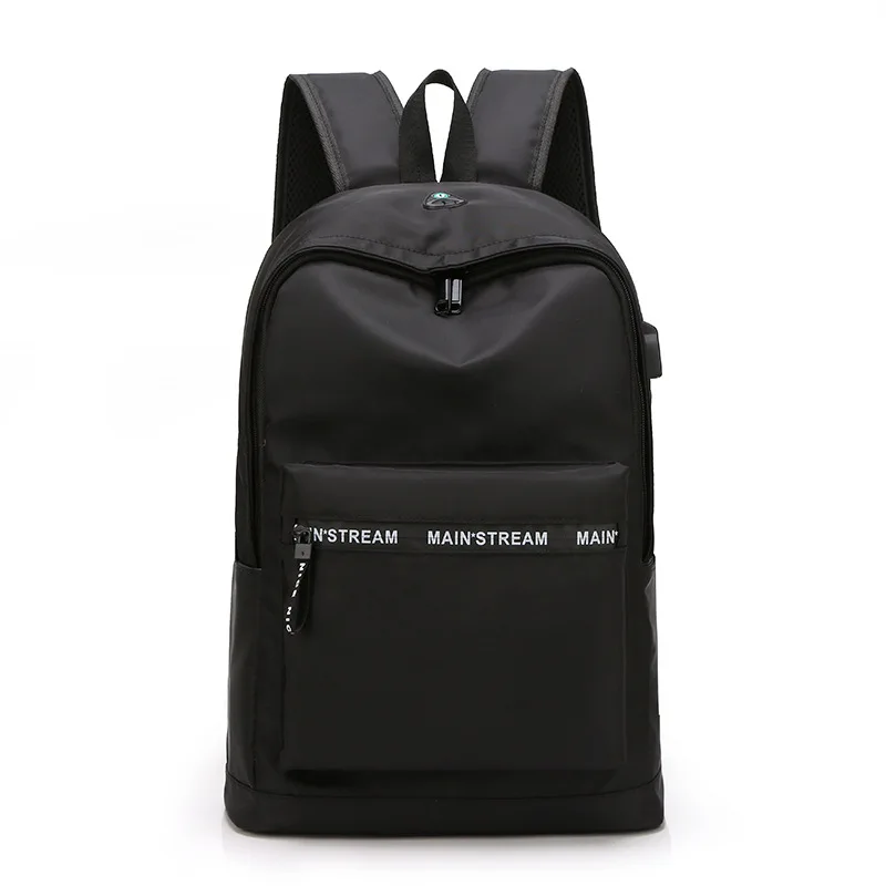 

New Style Backpack Men's Nylon Waterproof Simple Backpack Multi-functional USB Rechargeable School Bag Customizable Logo