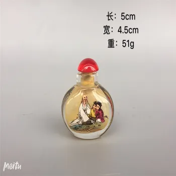 

Chinese old beijing glass built-in painting snuff bottle Characters pattern