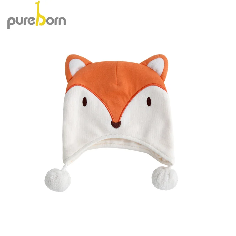 Шапки для новорожденных Pureborn мультяшный Лисий кролик хлопковые маленьких