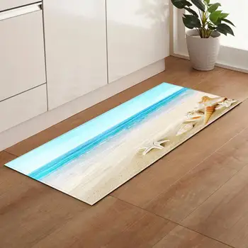 

Kitchen Floor Mat Carpet Door Mats Entrance Non-Slip Beach Pattern Floor Rug For Living Rooms Bathroom Kitchen Rug Mats Dropship