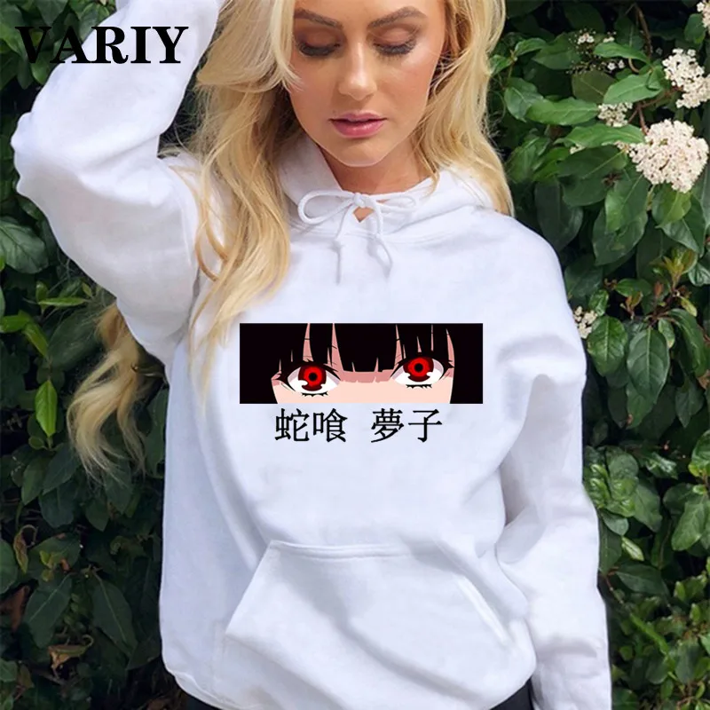 

Women Autumn Sweatshirt Anime Cute Kawaii Kakegurui Jabami Yumeko Eyes Print Hoodies Mens Casual Loose Pullover Tops Hotsale