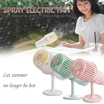 

USB Creative Microphone Spray Fan Ub Moisturizing Colorful Portable Desk Fan Low Noise Multi-function Mini