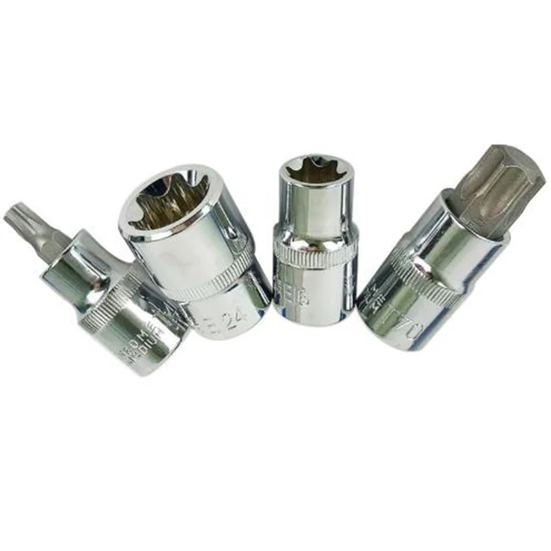 

19x Torx Socket Bit Set 1/2 E Type Chrome Vanadium Bright Chrome Tools Durable