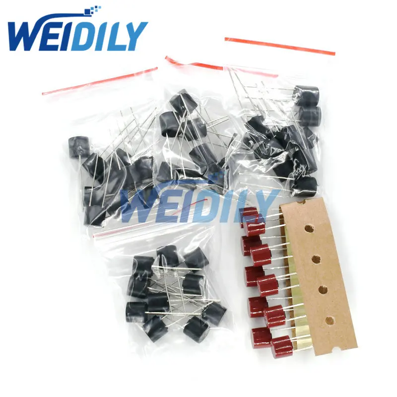 Cylindrical Fuse Kit Slow Blow T2A T3.15A T4A T5A T6.3A 250V 2A-6.3A SR-5 2Pin Assortment Kit 5Kinds Each 10PCS 50PCS