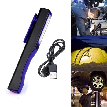 

WSFS Hot Rechargeable LED COB Portable Camping Work Inspection Light Lamp Hand Torch Magnetic for Household Workshop Automobile