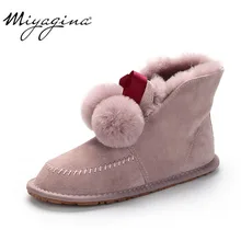Женские зимние ботинки наивысшего качества зимние ботинки из натуральной кожи с натуральным мехом женские модные ботильоны женская обувь теплые шерстяные ботинки