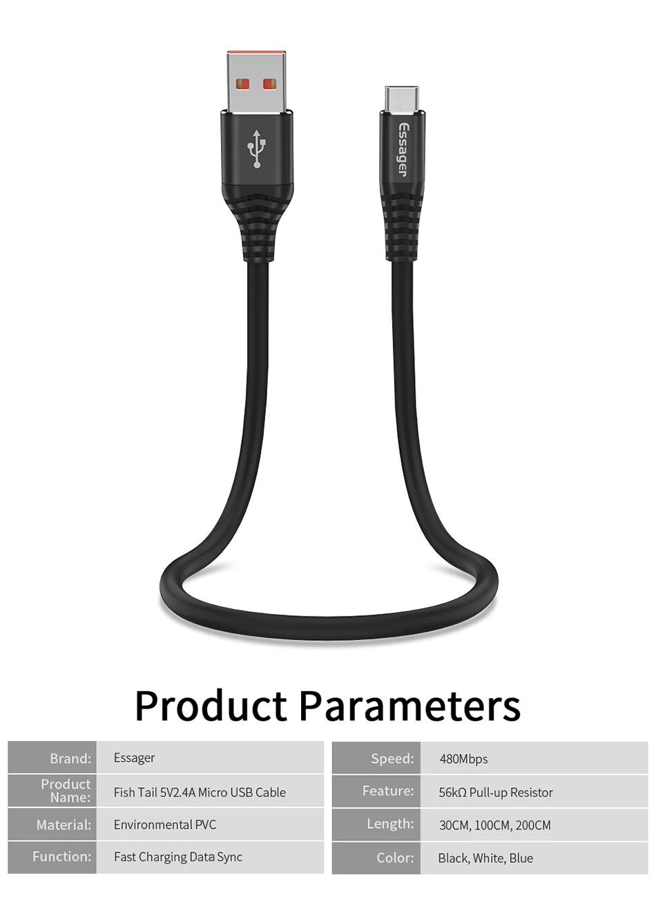 Essager usb type C кабель для Xiaomi mi 9 8 mi 9 mi 8 huawei P20 lite samsung S10 S9 Быстрая зарядка USBC кабель type-c USB-C зарядное устройство