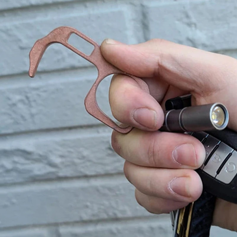 

Auto Handheld Non-Contact Door Opener and Stylus Keychain Tool Key Carabiner BDF99