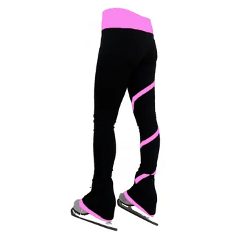 

Stripe Kids Childrens Long Training Competition High Elasticity Outdoor Warm Flannelette Tights Soft Sports Figure Skating Pants