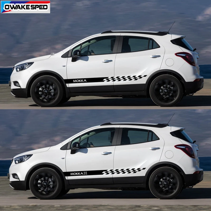 For OPEL MOKKA X Car Door Side Skirt Sticker Racing Sport Stripes Auto Body Decor Stickers Exterior Accessories DIY Vinyl Decals (5)
