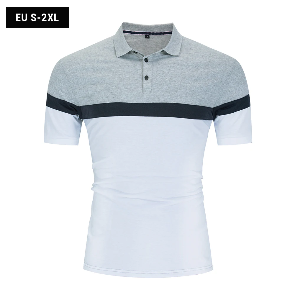 

EVES Breathable Men's Polo Shirt For Men Desiger Polos Mens Cotton Short Sleeve shirt Clothes Male Golf Tennis Gray Jerseys