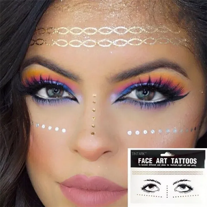 9   Waterproof Rhinestone Face Stickers For Women Masquerade Party Decor Colorful Crysta Tattoo Eyebrows Face Stick Diy Jewelry