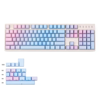

104keys Infection Gradual Blue PBT Keycaps For Cherry MX Switch Mechanical Keyboard OEM Key Cap For Game Keyboard diy Decoration