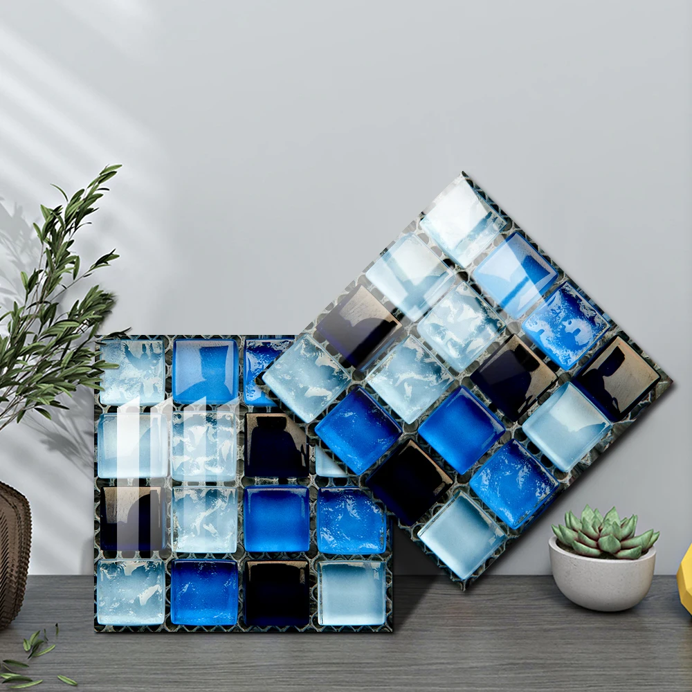 Flache Blau Marmor Mosaik Fliesen Wand Aufkleber Küche Kleiderschrank  Treppen Home Decor Peel & Stick Öl-proof Wasserdichte Art wand Abziehbilder  - AliExpress