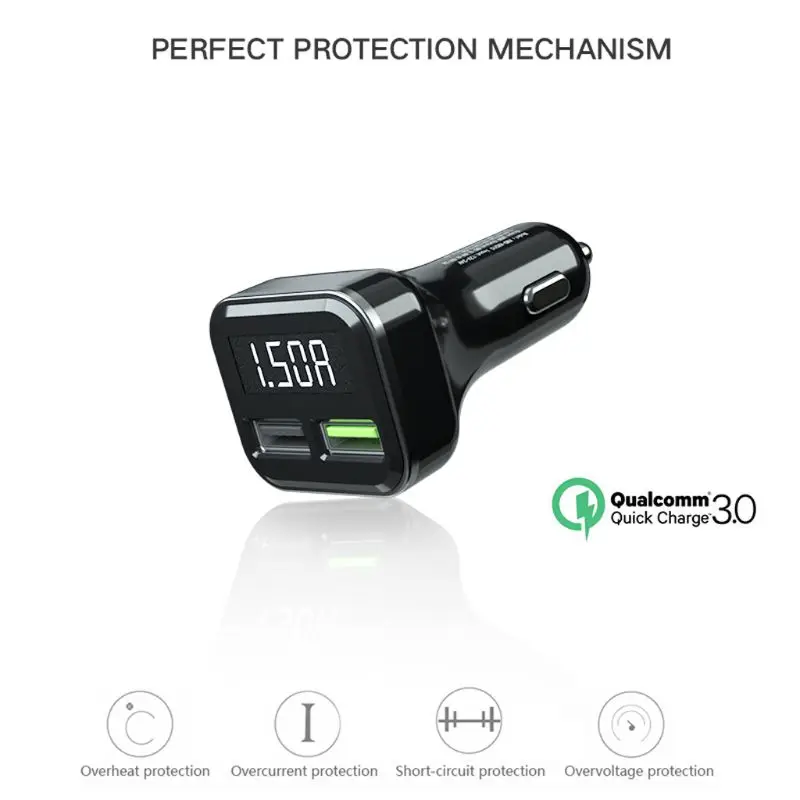 Горячая Быстрая зарядка 3,0 двойной зарядное устройство usb светодиодный дисплей напряжения тока для iPhone htc YHQ
