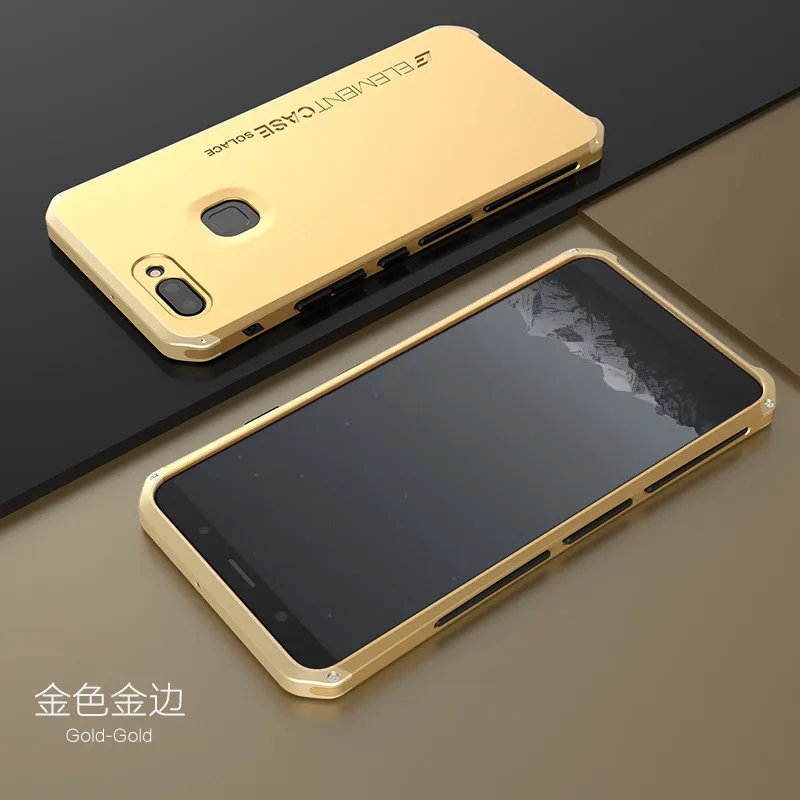 Gold gold ДЛЯ vivo x9 чехол Роскошный элемент телефонные чехлы с дизайнерским алюминием и ПК крышка для vivo x20 21 PLUS Y85 X23 Y97 - Цвет: Gold gold