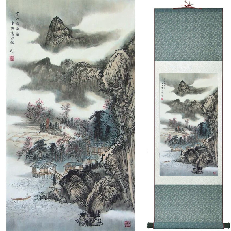 

landscape painting Home Office Decoration Chinese scroll painting landscape art painting Winter art painting TXTX2018010302