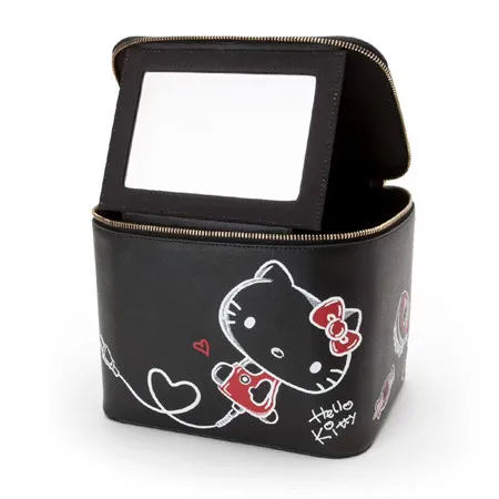 HELLO KITTY модная повседневная сумка портативный большой емкости дамская сумочка для хранения косметики сумка PU материал HK-TT056 - Цвет: Black
