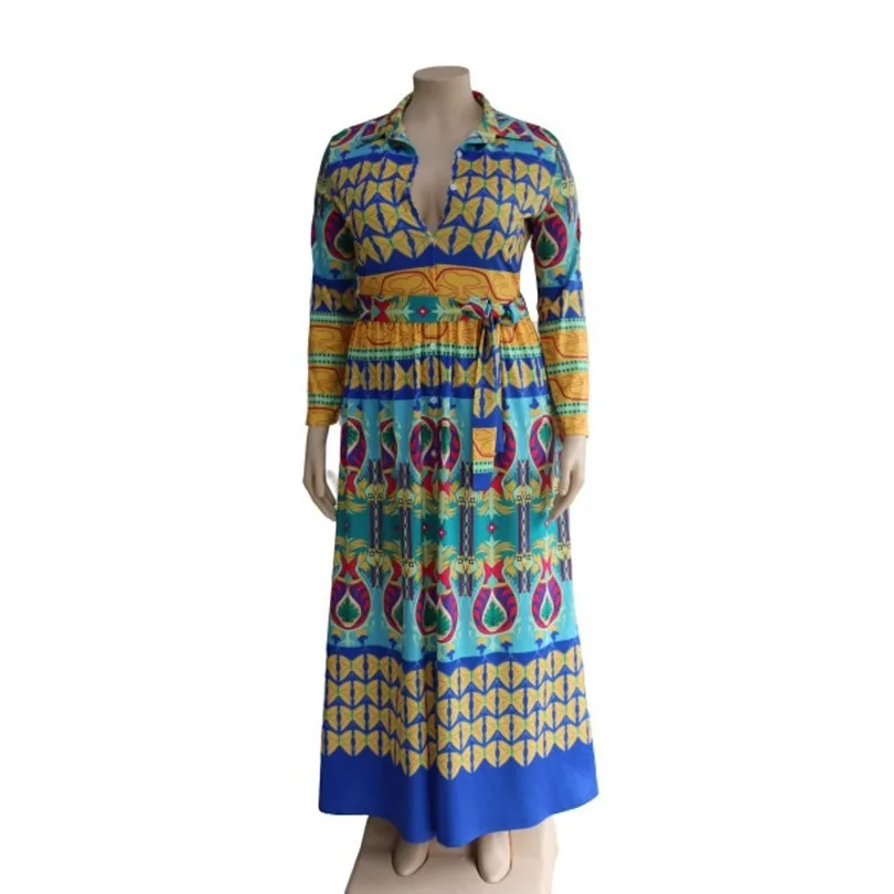 Африканские платья для женщин рубашка в африканском стиле африканская одежда Дашики модная ткань с принтом Длинное Макси платье африканская одежда