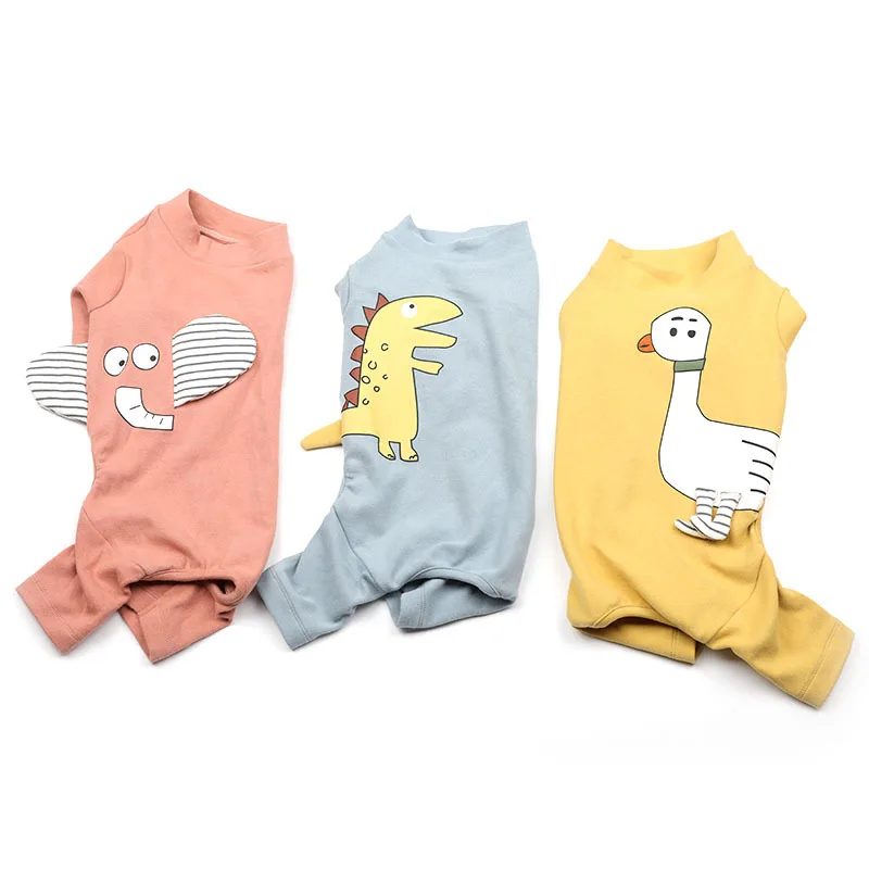 

Autumn and Winter 2019 Newest Fun Dog Clothes with Animal Printed Four-legged Pink Blue Yellow Colors Clothes for Small Dog