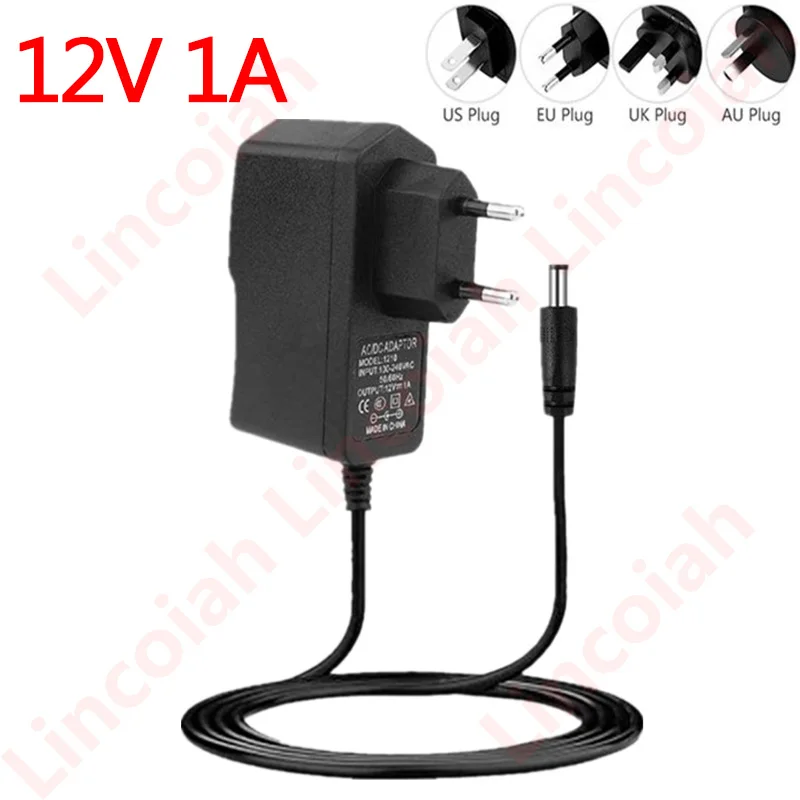 Adattatore Di Alimentazione Universale Dc 12V 1A Ac 100-240V Convertitore Caricabatterie 12V Alimentatore Eu Us Uk Au Plug Caricabatterie Da Viaggio P