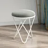 Nordic Leisure Backrest Stools Light Luxury Flannel Bedroom Furniture Ottomans Makeup Stool Modern Dining Stool Nail Chair ► Photo 2/6