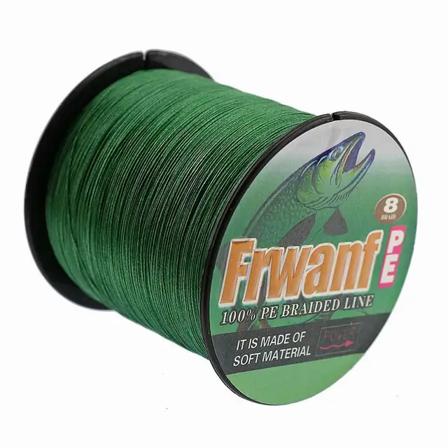 Frwanf 8 Strand Japan Super Strong PE Braided Fishing Line Multifilament Fishing Line 500m Braid Thread Black 8 Braid 6LB -300LB Blackish Green