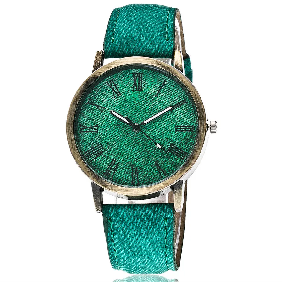 Лидер продаж, джинсовые часы, модные повседневные женские наручные часы с циферблатом в римском стиле, кожаный ремешок, женские часы-браслет, Relogio Feminino reloj mujer