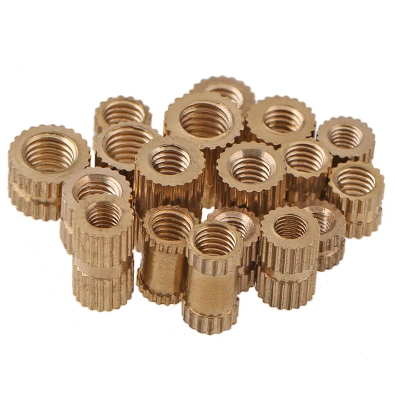 Size : M2.5 X D3.8 X L3 JWJY Injection-Molded Copper nut Copper Rolling Flower nut Copper Flower Mother M1.4M1.6M2M2.5M3M4 50PCS