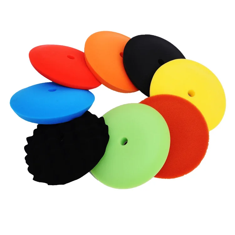 Car Polishing Chunky in Fine Concave Self-Adhesive Sponge round Dish Wax Sponge Polishing Disk Manufacturers Direct Selling