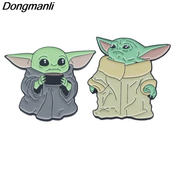 

P4426 Wholesale 20pcs/lot The Mandalorian Hard Enamel Pins Metal Collar Pins Brooches Cute Baby Yoda Lapel Pin Badge Jewelry