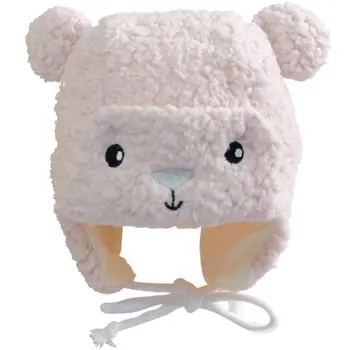 

Cute Bear Baby Earmuffs Hats Winter Velvet Warm Infant Beanie Cap for Boys Girls