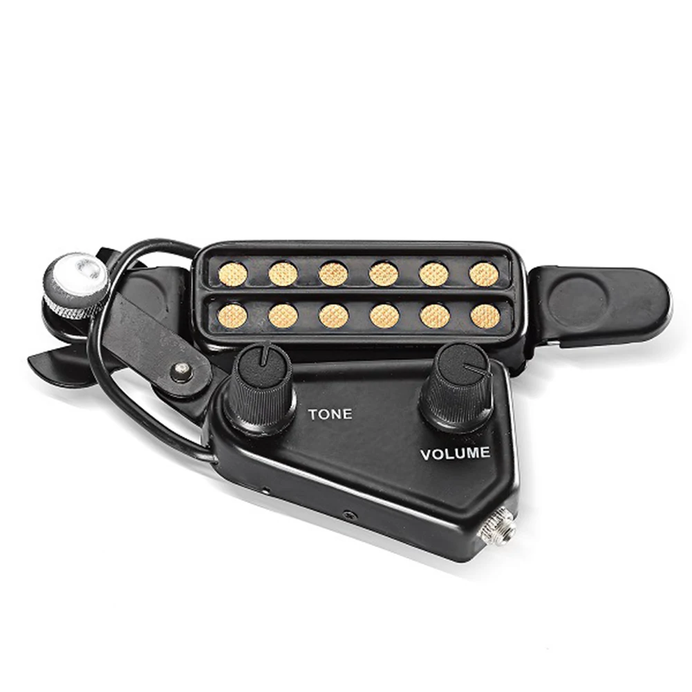 

12-hole Acoustic Guitar Pickup Sound Hole Pickup Transducer with Tone Volume Controller Audio Cable Guitar Accessories