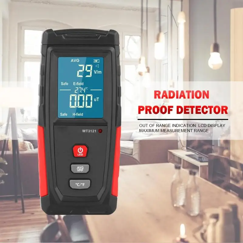 Ручной цифровой ЖК-дисплей EMF метр электромагнитного излучения тестер электрического поля дозиметр магнитного поля детектор WT3121
