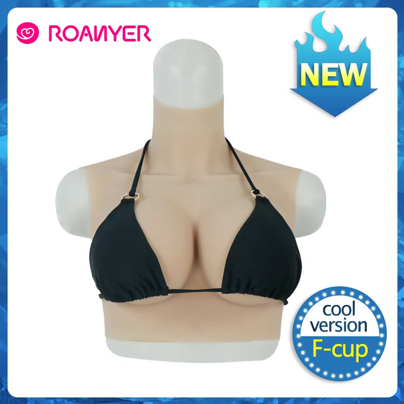 

Roanyer Summer Artificial Fake Boobs Realistic Silicone Breast Form for Crossdresser Cosplay Shemale Transvestism F Cup