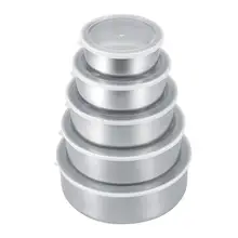 5 шт./компл. Нержавеющая сталь запечатывания Еда ящик для хранения холодильник свежесть печать чаша пищевой контейнер кухонный аксессуары