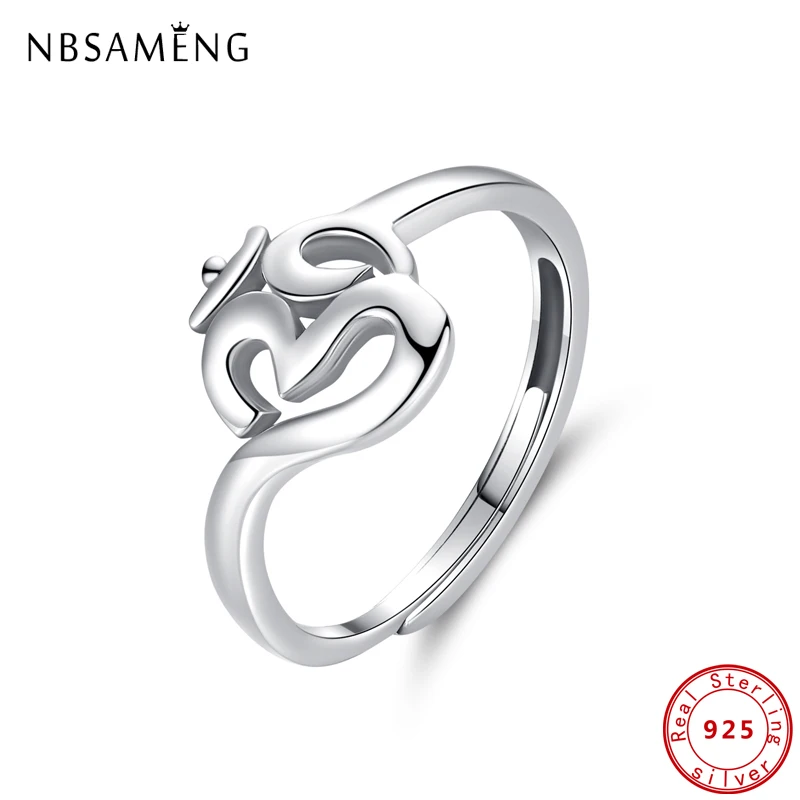 Silver Ring 925 Sterling Om Symbol Adjustable Finger for Women Gift