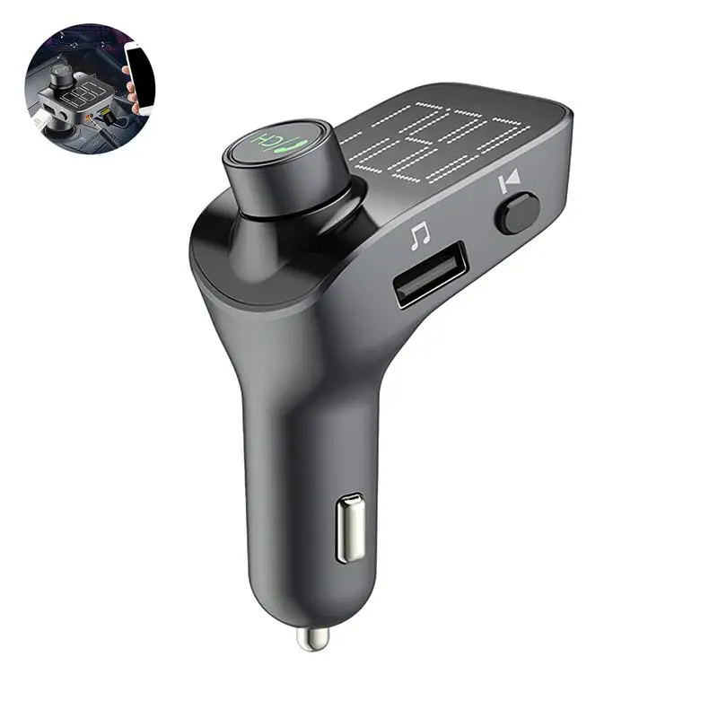 FM Transmitter Hands-Free Calling Wireless Car MP3 Player Bluetooth 5.0 Radio Audio Adapter Plays Micro SD Card USB Flash Drive |