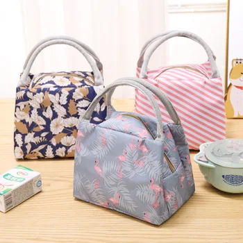 

Cute Flamingo Portable Zipper Waterproof Lunch Bags Women Student Lunch Box Thermo Bag Office School Picnic Cooler Bags Bolsos