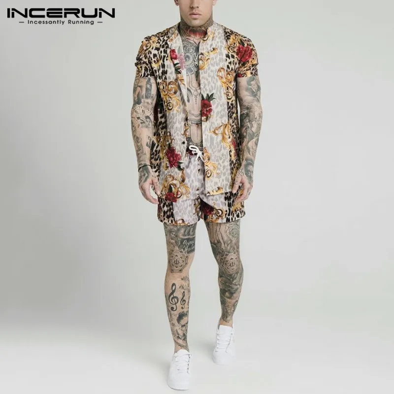 2020 Fashion Printed Men Sets Streetwear Short Sleeve Hawaiian Shirt Beach Shorts Summer Casual Mens Suit 2 Pieces S-5XL INCERUN 2020 Fashion Printed Men Sets Streetwear Short Sleeve Hawaiian Shirt Beach Shorts Summer Casual Mens Suit 2 Pieces S-5XL INCERUN