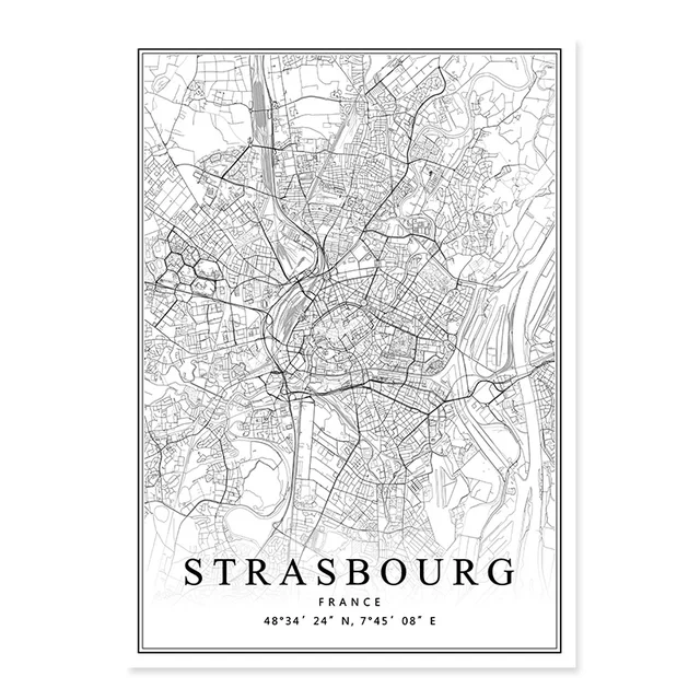 France City Map Paris Lyon Marseille Montpellier Nice Strasbourg Toulouse Posters Canvas Paintings Prints Home Interior Decor PICTURE E