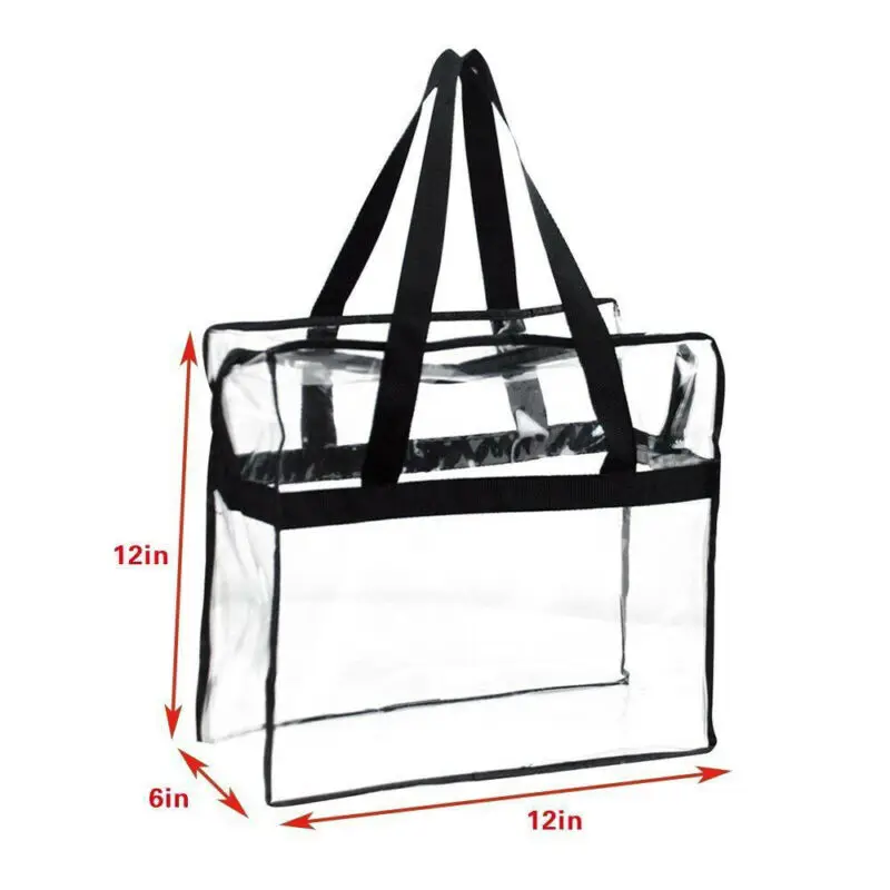 Прозрачная пластиковая сумка-тоут для женщин, прозрачная сумка на молнии, кошелек NFL для безопасности стадиона