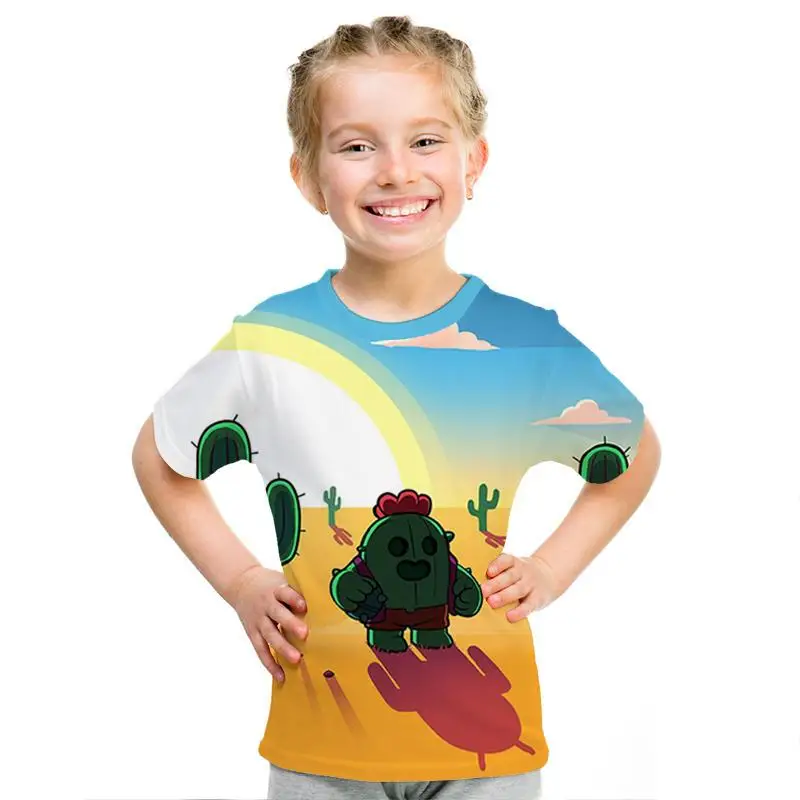Одежда для мальчиков; Новая летняя детская одежда; футболка с принтом «Звездные войны»; Милая футболка с короткими рукавами для мальчиков и девочек с 3D-принтом «стрельба из игры»; футболка для детей