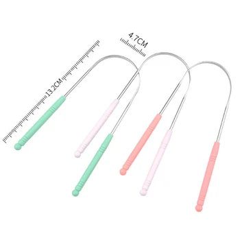 

Tongue Scraper Stainless Steel Oral Tongue Cleaner Brush Tongue Toothbrush