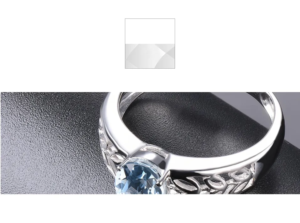 Обручальное кольцо, 1.16Ct, натуральный драгоценный камень, аквамарин, Одноцветный, 10 к, белое золото, хорошее модное ювелирное изделие с камнем для женщин, подарок, новинка